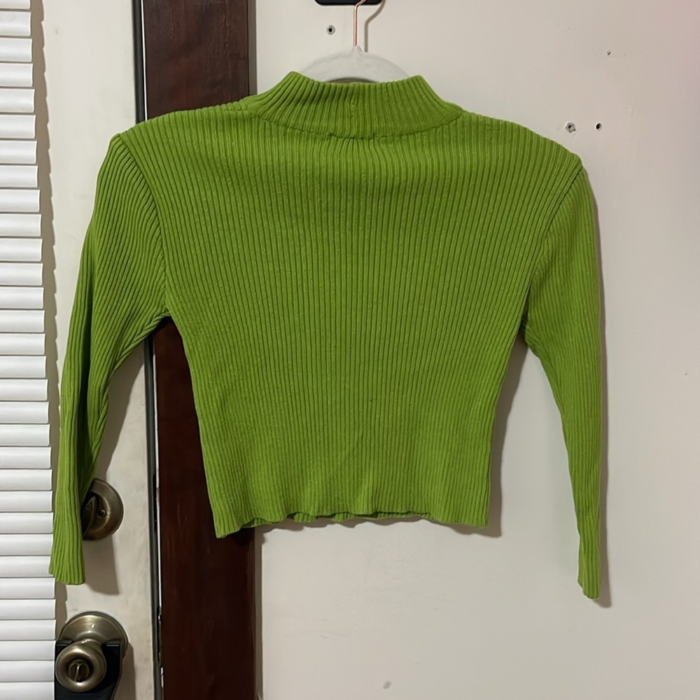 Limited Too Green Ribbed Cropped XS Sweater - Picture 4 of 5